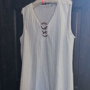 Notations 1X White Blouse With Ring Detail